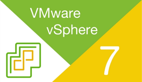 A green and yellow background with the words vmware vsphere 7.